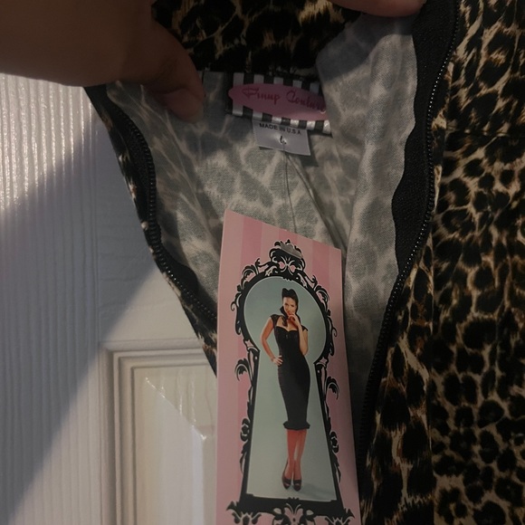 Pinup Couture Leopard Print Maxi Skirt in Black and Cream - Picture 3 of 3